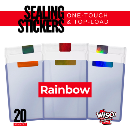 Trading Card Holder Sealing Stickers - Rainbow Holographic (Multiple Colors Available)