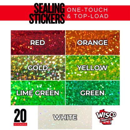 Trading Card Holder Sealing Stickers - Holographic Sparkle (Multiple Colors Available)