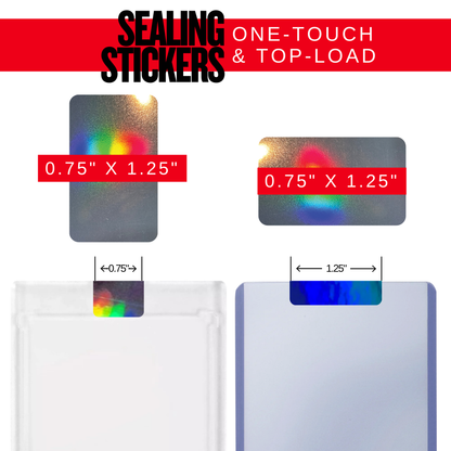 Trading Card Holder Sealing Stickers - Rainbow Holographic (Multiple Colors Available)