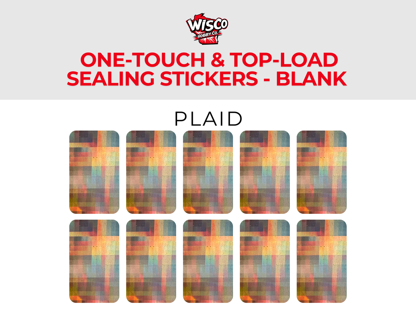 Trading Card Holder Sealing Stickers - Plaid