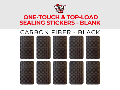 Trading Card Holder Sealing Stickers - Carbon Fiber (Black)